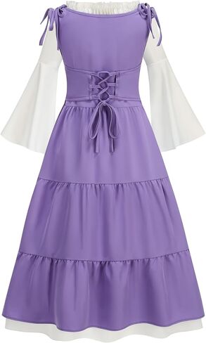 Medieval Dress for Girls, Renaissance Princess Costume with Long Sleeve Halloween Renaissance Faire Festival Outfit in Saudi Arabia