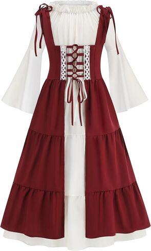 Medieval Dress for Girls, Renaissance Princess Costume with Long Sleeve Halloween Renaissance Faire Festival Outfit in Saudi Arabia
