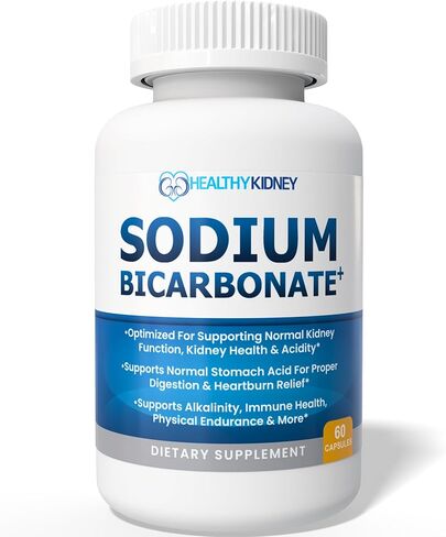 Organic Sodium Bicarbonate Alkaline Capsules - Enhanced Kidney Support, Stomach Acid Neutralizer with Alkalizing Superfoods, Immune & Sports Performance Aid, Fast-Acting Antacid – 120 Caps in Kuwait