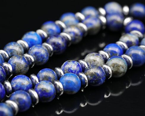 Genuine Natural Gemstone Heart Necklace | Handmade 8mm Round Bead Jewelry with Hematite Accents | Adjustable Fit | Meaningful Gift for Women & Men in Saudi Arabia