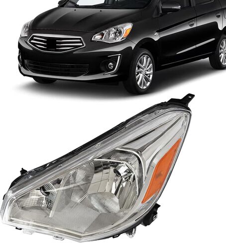 JX RACING Halogen Headlight W/Bulbs Compatible With Mitsubishi Mirage G4 2017 2018 2019 2020 Headlamp Assembly Left/Driver Side For MI2502169 8301D117 in Kuwait