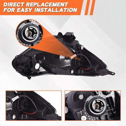 JX RACING Halogen Headlight W/Bulbs Compatible With Mitsubishi Mirage G4 2017 2018 2019 2020 Headlamp Assembly Left/Driver Side For MI2502169 8301D117 in Kuwait