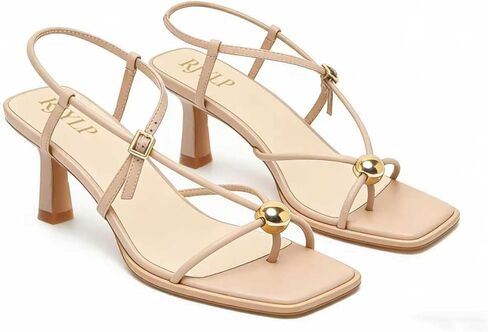 Kitten Heel Sandals for Women Low Heels Adjustable Strap Square Open Toe Comfort Dress Party Thong Flip Flop Slides Sandals in Kuwait