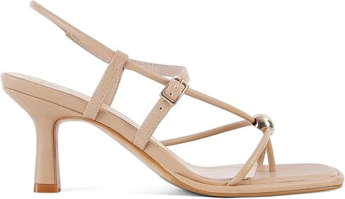 Kitten Heel Sandals for Women Low Heels Adjustable Strap Square Open Toe Comfort Dress Party Thong Flip Flop Slides Sandals in Kuwait
