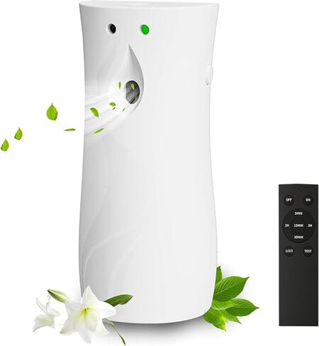 Automatic Air Freshener Spray Dispenser, Wall/Standing Battery Powered (Not Included) Aerosol Spray Dispenser with Remote Control for Bathroom, Hotel, Office, Commercial (White) in Saudi Arabia