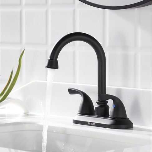 PARLOS Oil Rubbed Bronze Double-Handle Lavatory Faucet with Metal Drain Assembly and Supply Hose, 13592 in Kuwait