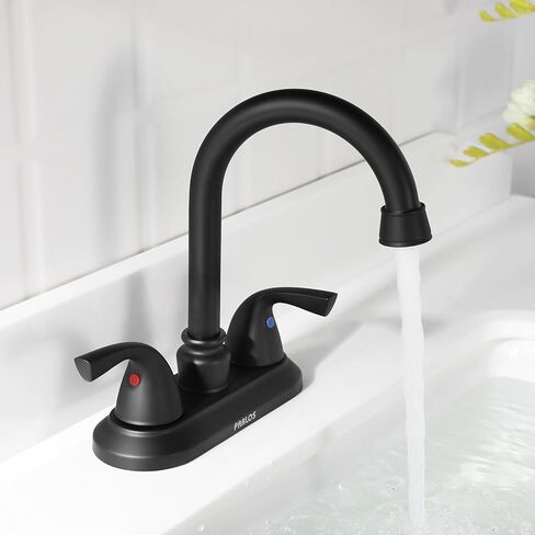 PARLOS Oil Rubbed Bronze Double-Handle Lavatory Faucet with Metal Drain Assembly and Supply Hose, 13592 in Kuwait
