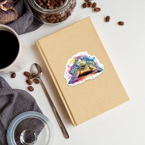 Sea Turtle Sticker 8 Pcs (Large Size) Vinyl Stickers Laptop Waterproof Decal for Car Bumper Water Bottle Notebook Luggage Window Funny Party Birthday Decorations - Size 4 Inches in Kuwait