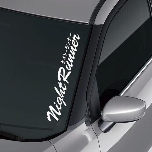 Night Runner JDM Drift Decal Sticker Car Truck Windshield Banner Sticker | White | 23x5in in Saudi Arabia