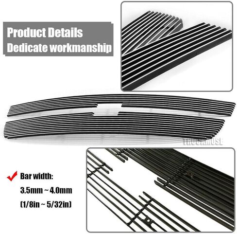Front Main Upper Grille Compatible with Chevy 2005-2006 Silverado 1500 2500HD 3500 07 Classic Grill Combo Aluminum Chrome Billet Grille in Kuwait