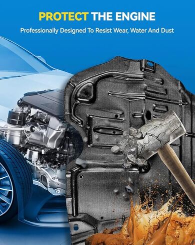 PHILTOP محرك سبلاش درع الجبهة السفلية غطاء المحرك تحت غطاء درع السيارة مناسب لـ 2015-2018 Ford Focus L 4 2.0T/2.0L استبدال # FO1228150 in Kuwait