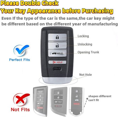 for Acura Key Fob Cover, Full Protection Key Shell Case for Acura RDX RLX CDX NSX TLX TLX-L Bracelet Holder Accessories in Saudi Arabia