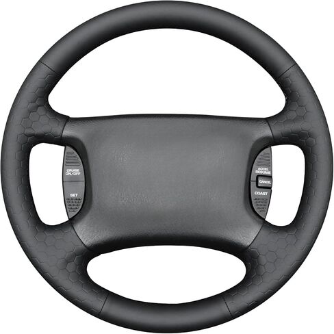 MEWANT Hand Stitch Black Smooth Geom Embossed Artificial Leather Steering Wheel Cover for Dodge Ram 1998-2002 in Saudi Arabia