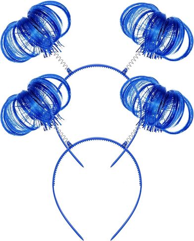 2 Pcs Blue Ponytail Headband Feathers Hair Wig Headwear Accessories for Costume Cosplay Party School Festivals in Saudi Arabia