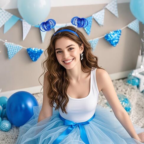 2 Pcs Blue Ponytail Headband Feathers Hair Wig Headwear Accessories for Costume Cosplay Party School Festivals in Saudi Arabia