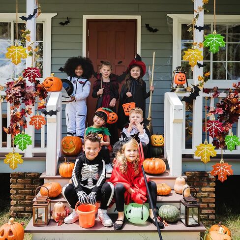 16 Pcs Thanksgiving Ornaments for Black Halloween Tree – Vintage Fall Harvest Hanging Decorations,Rustic Wooden Maple Leaf Party Decor for Fall Tree,Home,Shelf,or Holiday Display in Kuwait