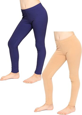 Girl's 2 Pack Oh So Soft Footless Leggings | Stretchy | Size 2-14 | Made in USA in Kuwait