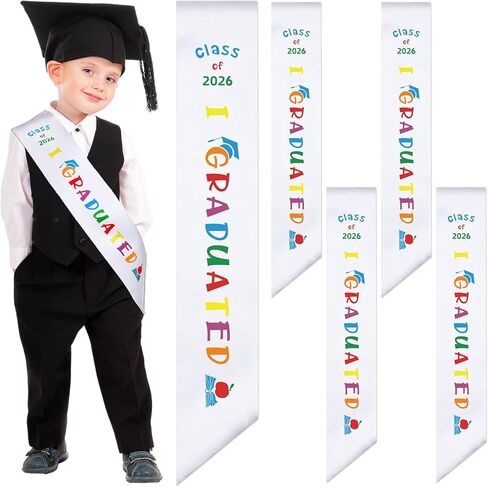 Berlune Kids Preschool Graduation Sash Class of 2026 Preschool Kindergarten Graduation Stoles Sash Bulk for Kids Students in Kuwait
