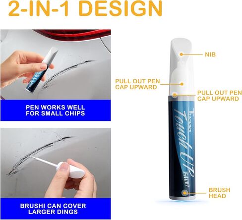 Pearl White Tricoat QAB Touch Up Paint for Nissan Exact Match,Car PaintPen Scratch Repair 2 in 1 Touch Up Paint,Vehicle Scratch Remover for Deep Scratches Color-Matched Rapid Drying of Paint Coating in Kuwait