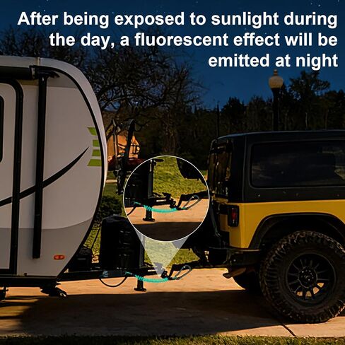 ترقية مفتاح انفصال المقطورة، كابل ملفوف للفرامل Noctilucent بطول 4 أقدام مع حلقة تسلق كبيرة وسلك سحب زنبركي من الفولاذ المقاوم للصدأ، مفتاح استراحة الطوارئ للمقطورات RV in Kuwait