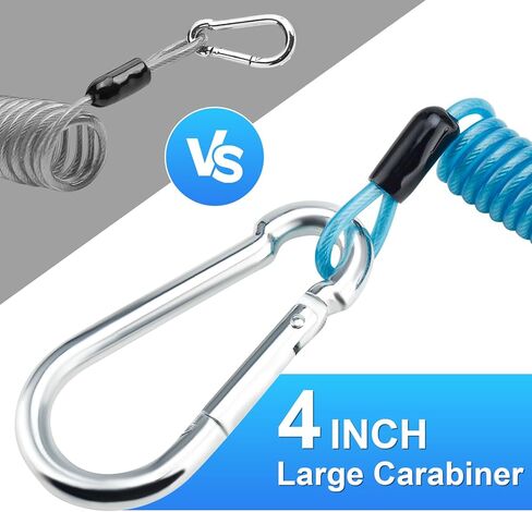 ترقية مفتاح انفصال المقطورة، كابل ملفوف للفرامل Noctilucent بطول 4 أقدام مع حلقة تسلق كبيرة وسلك سحب زنبركي من الفولاذ المقاوم للصدأ، مفتاح استراحة الطوارئ للمقطورات RV in Kuwait