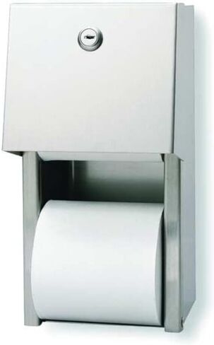 2-Roll Side-By-Side Covered Toilet Paper Dispenser by GP PRO (Georgia-Pacific), Key Lock, Chrome, 57320, 10.000" W x 6.250" D x 6.000" H, 1 Dispenser Per Case in Kuwait