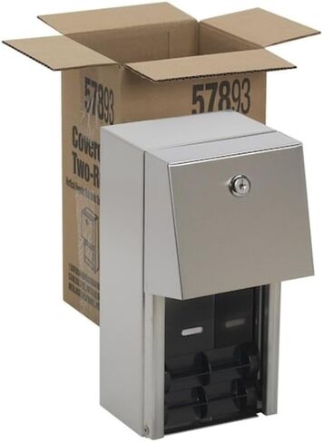 2-Roll Side-By-Side Covered Toilet Paper Dispenser by GP PRO (Georgia-Pacific), Key Lock, Chrome, 57320, 10.000" W x 6.250" D x 6.000" H, 1 Dispenser Per Case in Kuwait