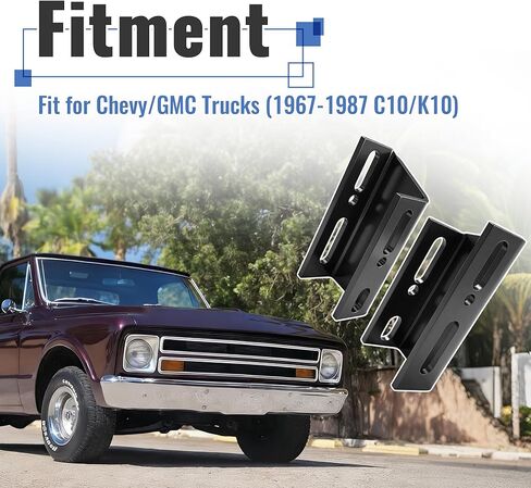 دعامات إسقاط قضيب أمامي، متوافقة مع 1967-1987 Chevy/GMC C10/K10 (موديل 1019)، أسود in Kuwait