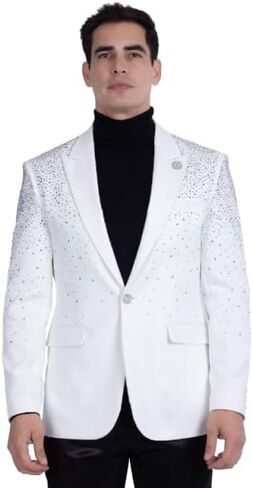 Barabas Men's Rhinestone Matte Color Notch Lapel Blazer 2Blr6 in Kuwait