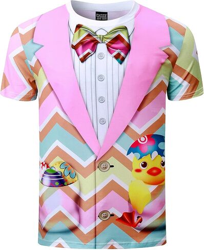 Funny World Mens Easter's Day Shirt Graphic Short Sleeve Bunny Costume T-Shirts in Saudi Arabia