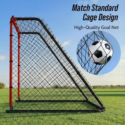 4-in-1 Soccer Rebounder Net – Ultra-Responsive Rebound for Shooting, Passing, Ball Control & Ground Pass Training, Also Includes Standard Soccer Goal Net for Backyard Games & Fun in Kuwait