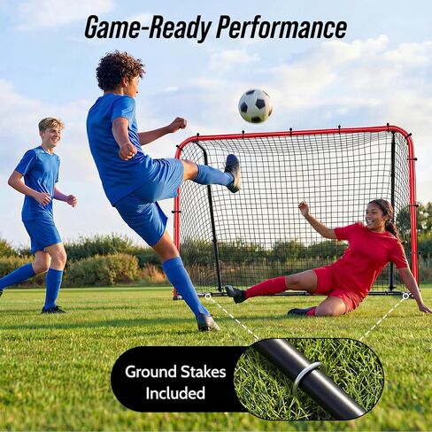 4-in-1 Soccer Rebounder Net – Ultra-Responsive Rebound for Shooting, Passing, Ball Control & Ground Pass Training, Also Includes Standard Soccer Goal Net for Backyard Games & Fun in Kuwait
