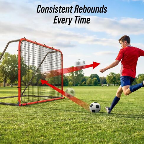 4-in-1 Soccer Rebounder Net – Ultra-Responsive Rebound for Shooting, Passing, Ball Control & Ground Pass Training, Also Includes Standard Soccer Goal Net for Backyard Games & Fun in Kuwait