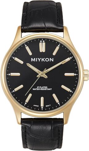 Miykon Dress Watches for Men – Classic Ultra-Thin Analog Minimalist Casual Watch with Genuine Leather Strap – Japanese Quartz, Waterproof to 100ft in Kuwait
