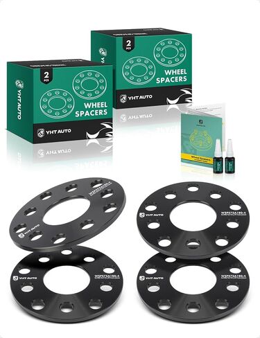 YHTAUTO 5x100mm/5x112mm Wheel Spacers 6mm w/o Bolts Fits Volkswagen Jetta, Passat, Golf, Beetle, Audi A4, A3, 57.1mm Center Bore 5 Lug 2PCS Black in Kuwait