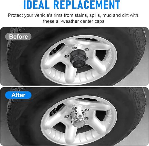 4PCS 5.15inch Trailer Wheel Center Caps Fit 5.15" Center Bore for Truck SUV RV Wheels Rims Trailer Carbon Steel Push Through 4.31" Tall Hub Covers Chrome Silver in Saudi Arabia