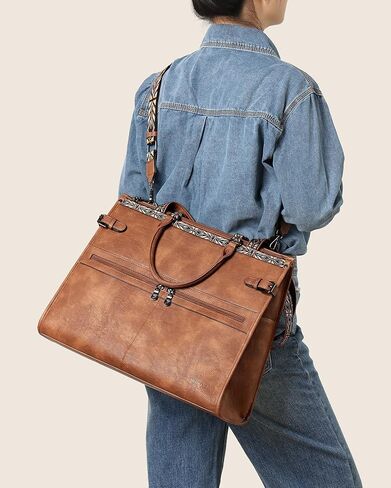 FADEON Laptop Bag for Women & Womens Purses Brown Collection in Kuwait