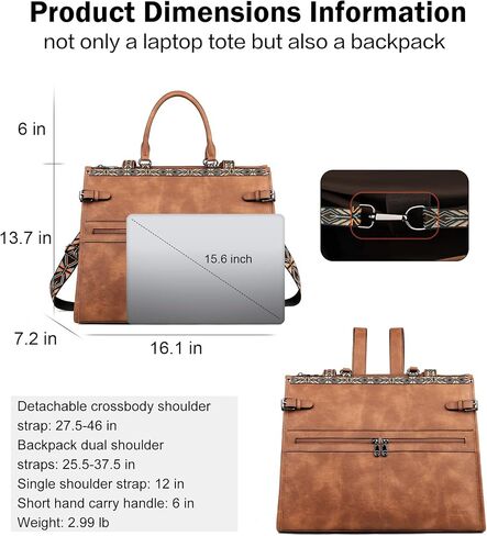 FADEON Laptop Bag for Women & Womens Purses Brown Collection in Kuwait