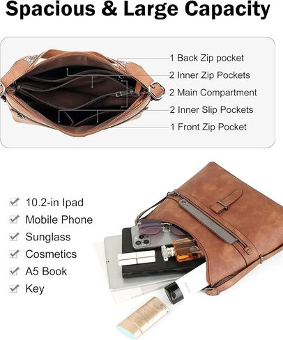 FADEON Laptop Bag for Women & Womens Purses Brown Collection in Kuwait