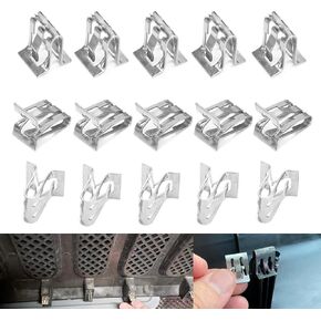 15 PCS Car Interior Center Console Dashboard Fastening Buckle, Alloy A-Pillar Liftgate Trim Panel Retainer 0.47" x 0.59" x 0.63" U-Shaped Trim Scuff Plate Clip, Fixing Parts (Silver) in Kuwait