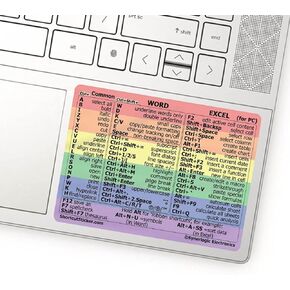SYNERLOGIC Microsoft Word/Excel (for Windows) Reference Guide Keyboard Shortcut Sticker, Laminated, No-Residue Vinyl (Black/Small) in Kuwait