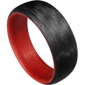حلقة ليجاسي من ألياف الكربون مع تصميم داخلي أحمر، لمسة نهائية غير لامعة أو شديدة اللمعان، متينة، مقاومة للماء، مقاسات 4-16، عرض نطاق مخصص in Kuwait
