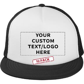 10 Classic Style Unstructured Trucker Hats Pack - Polyester, Snap Closure in Kuwait
