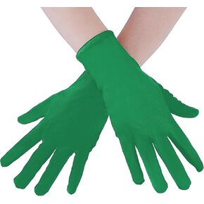 SHEVERCH Short Satin 1920s Party Gloves 20s Cosplay Wedding Bridal Costume Gloves for Women in Kuwait