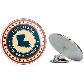 Louisiana USA Round Metal 0.75" Lapel Pin Hat Shirt Pin Tie Tack Pinback in Kuwait
