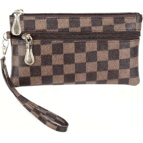 Checker Board Women's Wristlet Handbags Dual Pouch,Travel Credit Card,Holder Cell Phone Organizer in Saudi Arabia