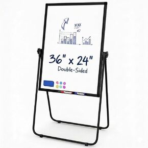 FORTUNO 40x28 U Stand Whiteboard, Double Sided Magnetic Dry Erase Board with Stand,Height Adjustable Portable Sturdy White Board for Homeschool Office Classroom, White in Kuwait