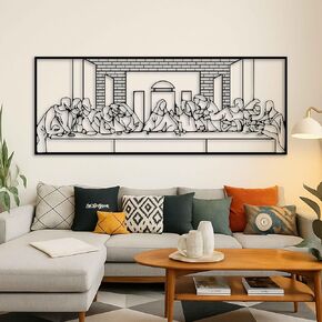 KAWA METALWORKS Last Supper Wall Art Metal Decor, Metal The Last Supper inspired by Leonardo Da Vinci Painting, Jesus Last Supper Christian Wall Art, Religious Home Gift in Saudi Arabia