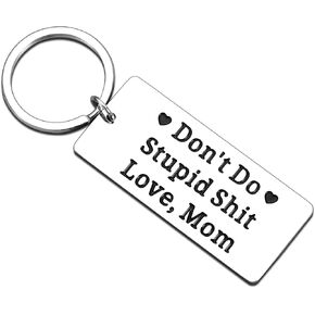 Cueillir Terre Easter Basket for College Girls Dont Do Stupid Sh t Keychain from Mom, Funny Valentine Birthday Gifts for Son Daughter, 16th 18th 21st Birthday Gifts for College Boys Girls in Kuwait