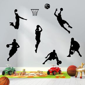 Basketball Wall Decal Large, 3D Basketball Wall Stickers, Self-Adhesive Fathead Window Decor for Teen Boys Bedroom, Living Room, Home, 34x35 Inch in Kuwait